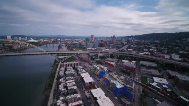 Vídeo Aéreo Cidade Portland — Vídeo de Stock