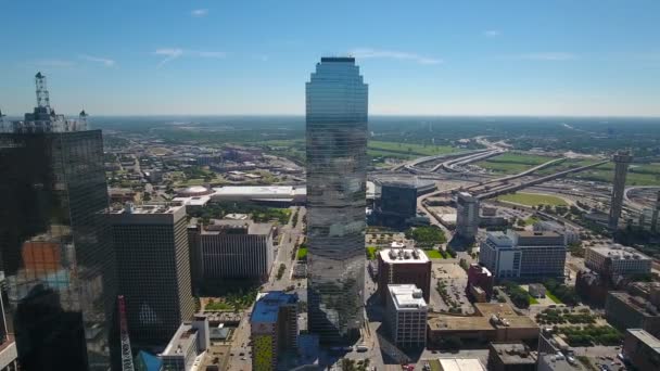 Vídeo Aéreo Del Centro Dallas Texas — Vídeo de stock