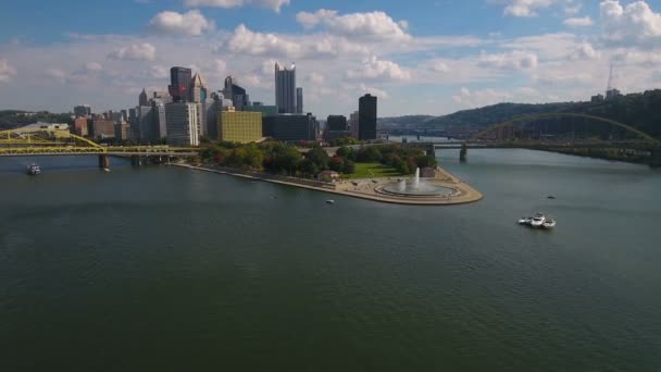 Aerial Video Downtown Pittsburgh Pennsylvania — Stock Video