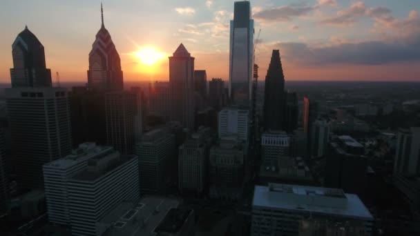 Vídeo Aéreo Del Centro Filadelfia Pennsylvania — Vídeo de stock