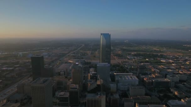 Luchtfoto Viaduct Van Downtown Oklahoma City — Stockvideo