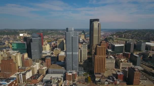 Vídeo Aéreo Del Centro Pittsburgh Pennsylvania — Vídeos de Stock