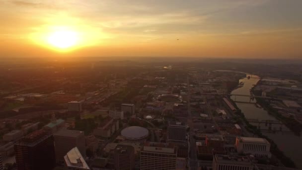 Tennessee Downtown Nashville Şehrin Havadan Video — Stok video