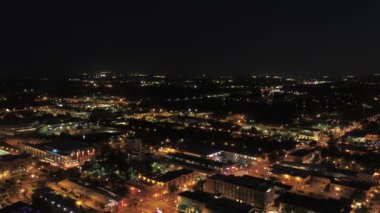 Gece şehir merkezinde Columbia şehir hava video