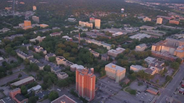 Vídeo Aéreo Centro Cidade Columbia Pôr Sol Carolina Sul — Vídeo de Stock