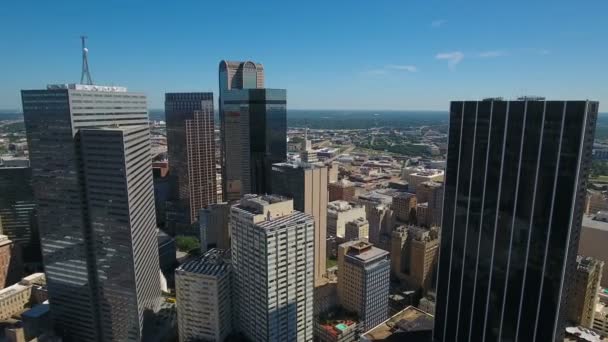 Luchtfoto Video Van Downtown Dallas Texas — Stockvideo