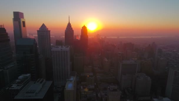 Aerial Video Downtown Philadelphia Pennsylvania — Stockvideo