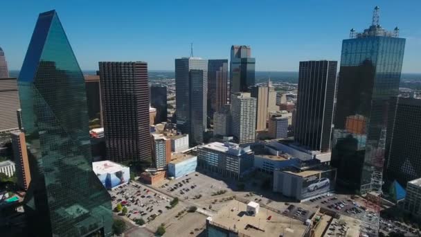 Vídeo Aéreo Del Centro Dallas Texas — Vídeos de Stock