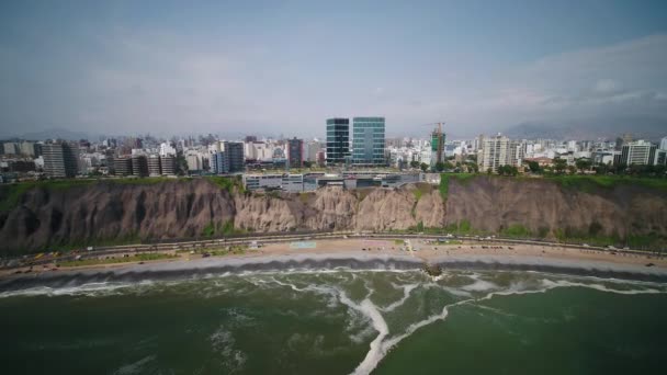Повітряні Відео Міста Ліма Перу Сонячний День — стокове відео