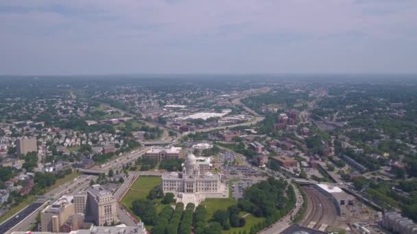 Letecké Video Downtown Providence Slunečného Dne — Stock video