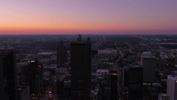 Повітряні Відео Колумбус Штат Огайо Центрі Міста Вночі — стокове відео