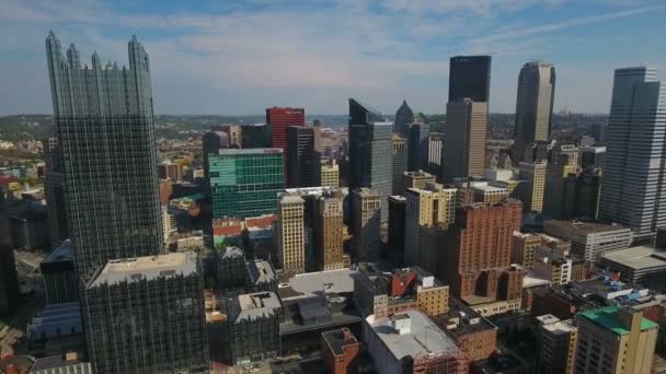 Vídeo Aéreo Del Centro Pittsburgh Pennsylvania — Vídeos de Stock