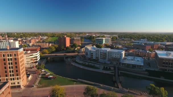 Vídeo Aéreo Del Centro Sioux Falls Dakota Del Sur — Vídeo de stock