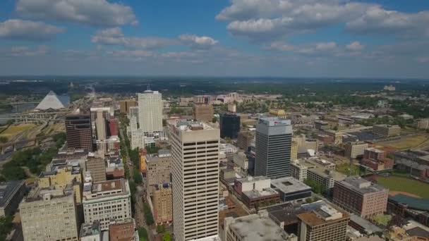 Vídeo Aéreo Del Centro Memphis Tennessee — Vídeo de stock