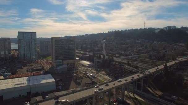 Lotnicze Wideo Portland South Waterfront — Wideo stockowe