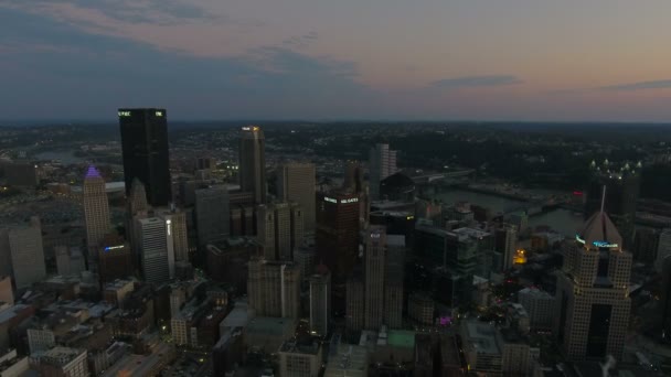 Luftbild Der Innenstadt Von Pittsburgh Pennsylvania — Stockvideo