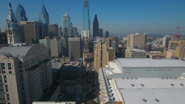 Vídeo Aéreo Del Centro Filadelfia Pennsylvania — Vídeos de Stock