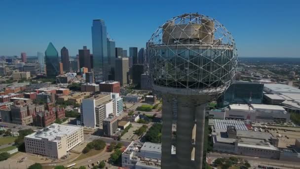 德州达拉斯市中心的空中视频 — 图库视频影像