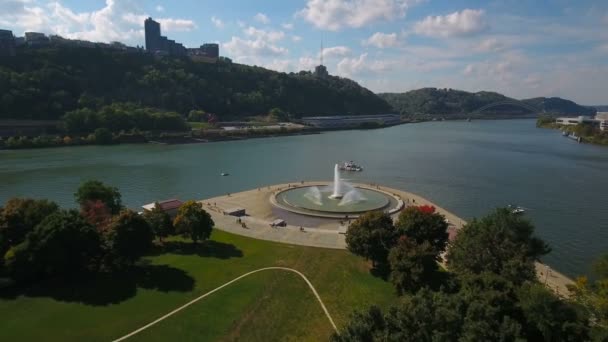 Vídeo Aéreo Del Centro Pittsburgh Pennsylvania — Vídeo de stock