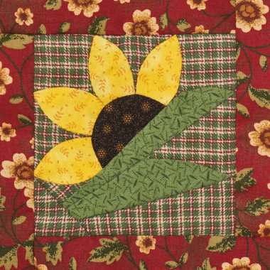 Patchwork blok rustik tarzda ayçiçeği