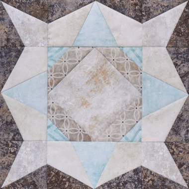 Kumaşlar, parçaları patchwork geometrik blok quil detay