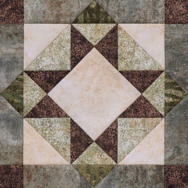 Patchwork geometrik blok kumaşlar, adet yorgan detay