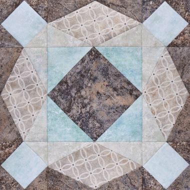 Patchwork geometrik blok kumaşlar, adet yorgan detay