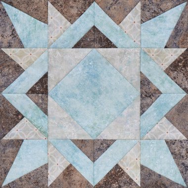 Kumaşlar, parçaları patchwork geometrik blok quil detay