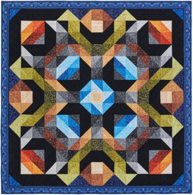 Geometrik desenli yorgan üçgen ve karelerden oluşur.