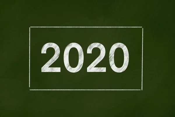 2020 objetivos visão de fundo conceito no quadro verde — Fotografia de Stock