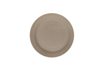 Kağıt çanağı geri dönüşüm kutusunu beyaz arkaplanda izole et 