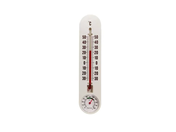 Wall hung thermometer isolated on white background — Stockfoto