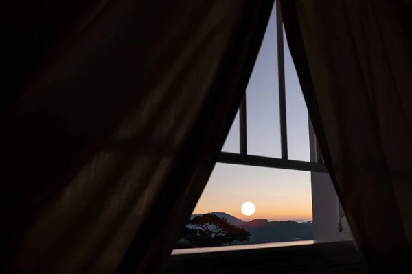 Mountain View from camping bed