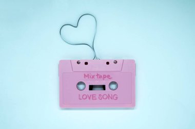 Pink Cassette music love song background concept 
