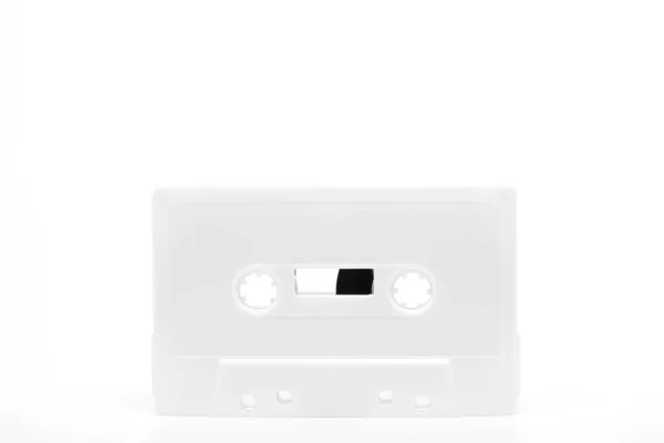 Witte cassette tape isoleren op witte achtergrond — Stockfoto