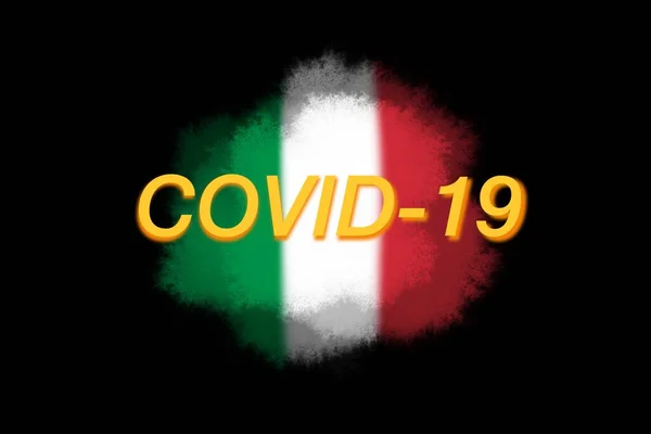 Covid Italien Flagga Bakgrund — Stockfoto