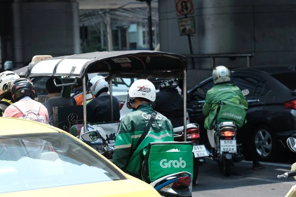 Comida Para Llevar Servicio Comida Domicilio Bangkok Tailandia Marzo 2020 — Foto de Stock