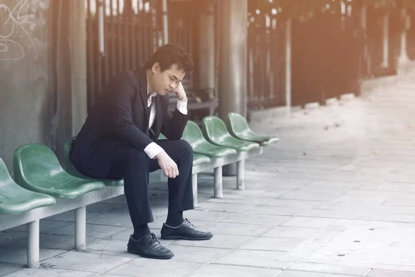 Asiatische Männer Haben Angst Arbeitslos Werden — Stockfoto