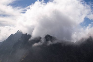 Dağlar. Rocky Tepesi. Yüksek Tatras, Slovakya 'da Sivy Zirvesi