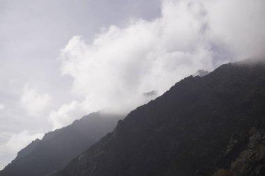 Dağlar. Rocky Tepesi. Yüksek Tatras, Slovakya 'da Sivy Zirvesi