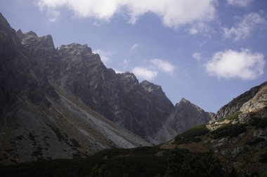Dağlar. Rocky Tepesi. Yüksek Tatras, Slovakya 'da Sivy Zirvesi