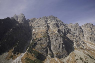 Dağlar. Rocky Tepesi. Yüksek Tatras, Slovakya 'da Sivy Zirvesi