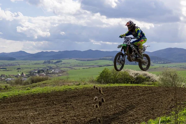 Primer Plano Motociclista Caballo — Foto de Stock