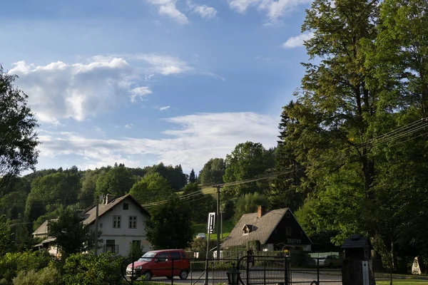 Vue Sur Village Montagne Sur Fond Nature — Photo