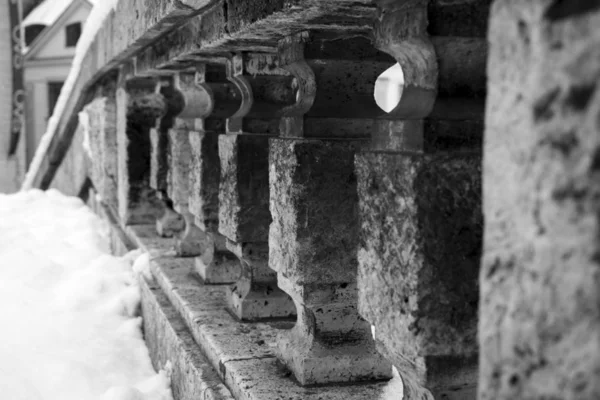 Viejo Edificio Abandonado Nieve — Foto de Stock