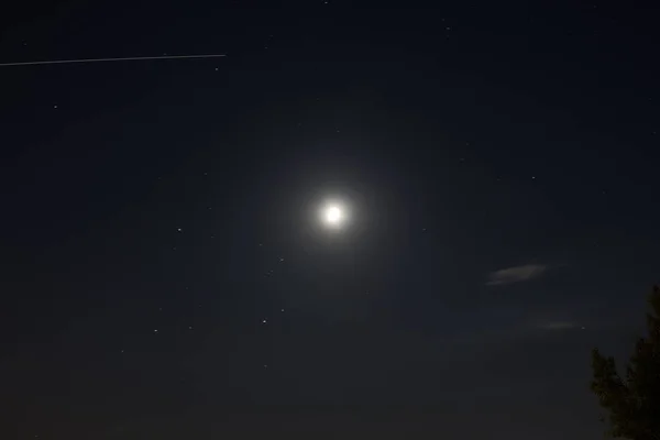 Lune Dans Ciel Nocturne Slovaquie — Photo