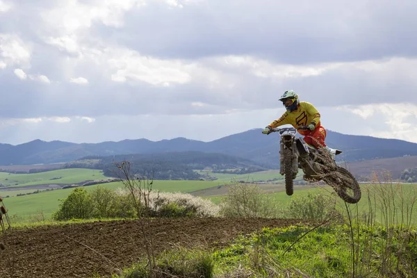 Motoros Lovaglás Vidéki Táj — Stock Fotó