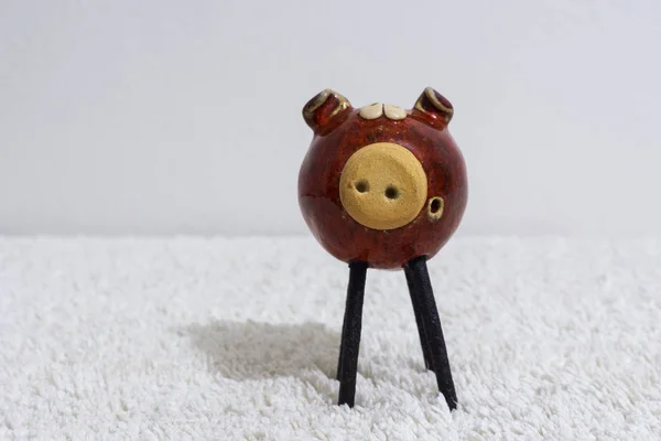 Handmade Pig Toy Close Shot — Stock Photo, Image
