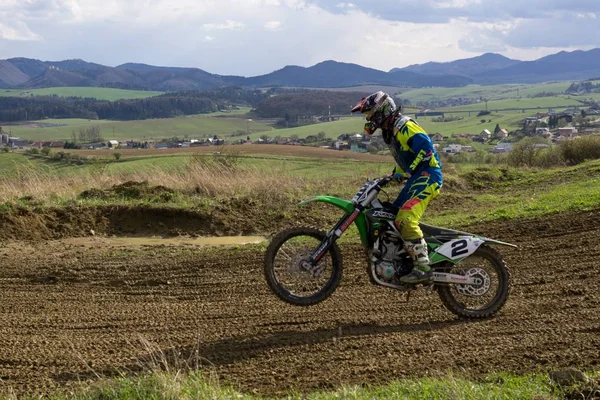 Motocross Motociclista Primo Piano Colpo — Foto Stock