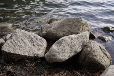  Nehirdeki taşlar doğa arka planında